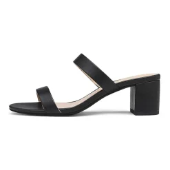 Two Strap Chunky Heel Sandals