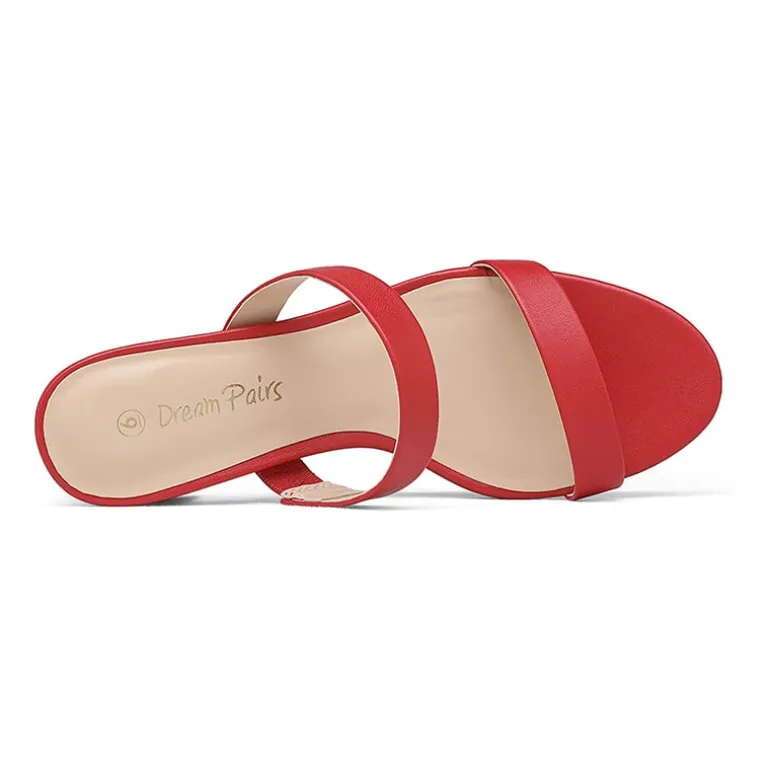 Two Strap Chunky Heel Sandals