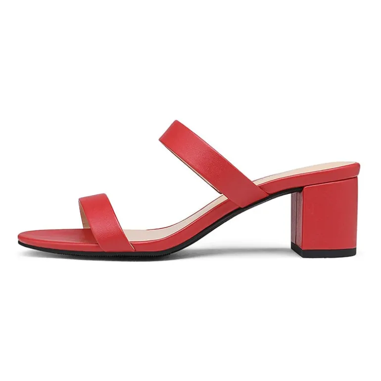 Two Strap Chunky Heel Sandals