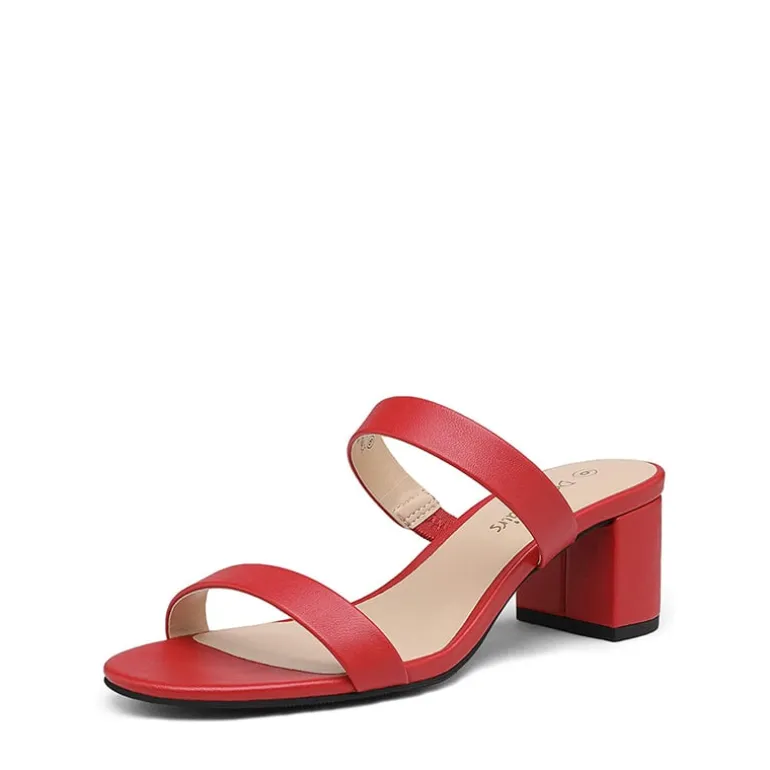 Two Strap Chunky Heel Sandals