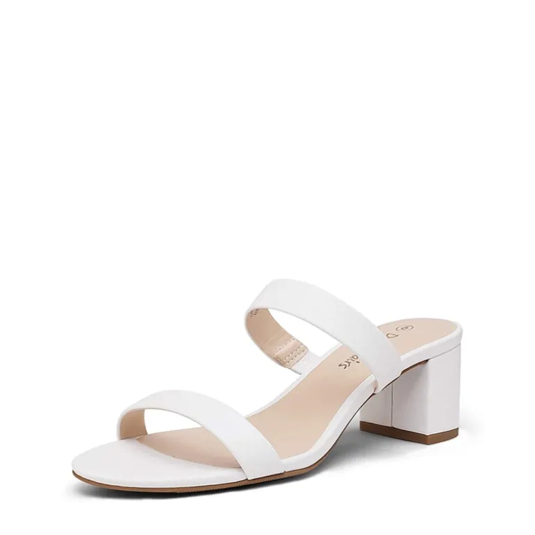 Two Strap Chunky Heel Sandals