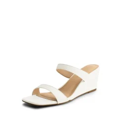 Two Strap Slip-On Wedge Sandals