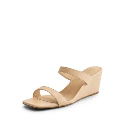 Two Strap Slip-On Wedge Sandals