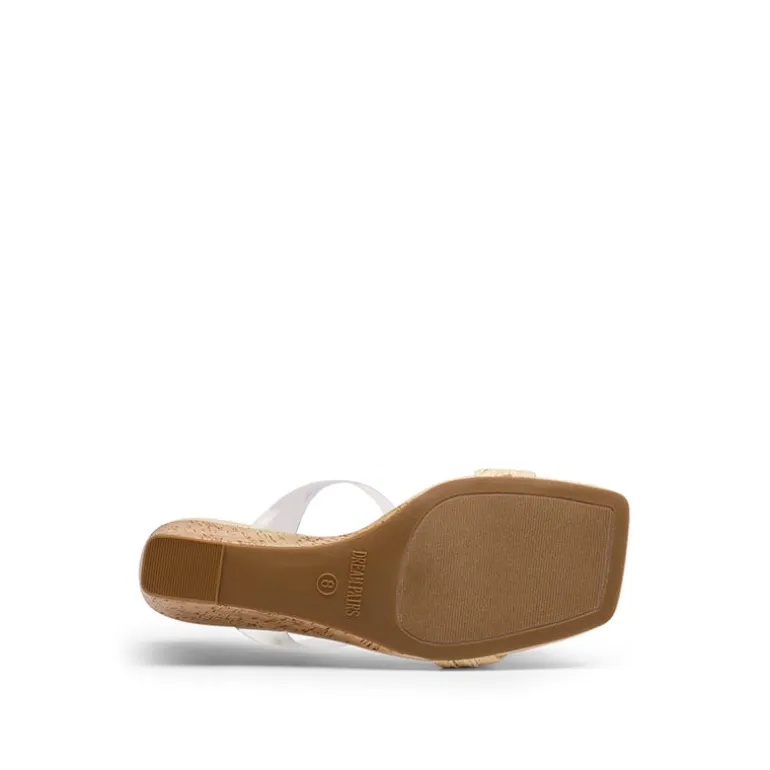 Two Strap Slip-On Wedge Sandals