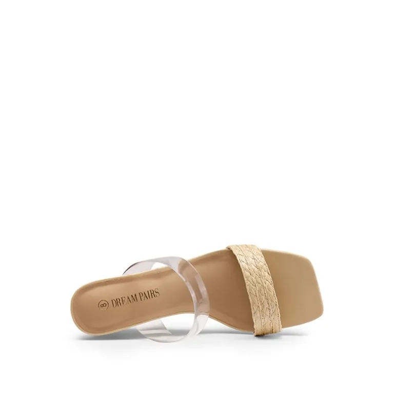 Two Strap Slip-On Wedge Sandals