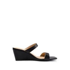 Two Strap Slip-On Wedge Sandals