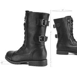 Utilitarian Ankle Mid Calf Combat Boots