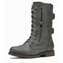 Utilitarian Ankle Mid Calf Combat Boots