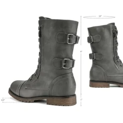 Utilitarian Ankle Mid Calf Combat Boots