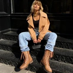 Utilitarian Ankle Mid Calf Combat Boots