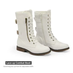 Utilitarian Ankle Mid Calf Combat Boots