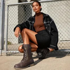 Utilitarian Ankle Mid Calf Combat Boots