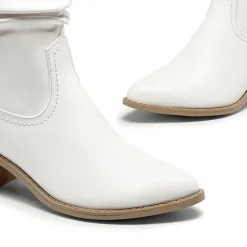 V-cut Cuff Mid Calf Cowboy Boots