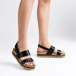 Vegan Leather Arch Support Platform Sandals