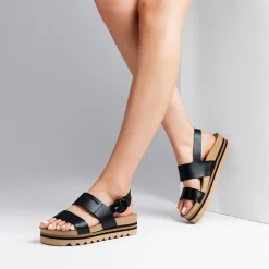 Vegan Leather Arch Support Platform Sandals