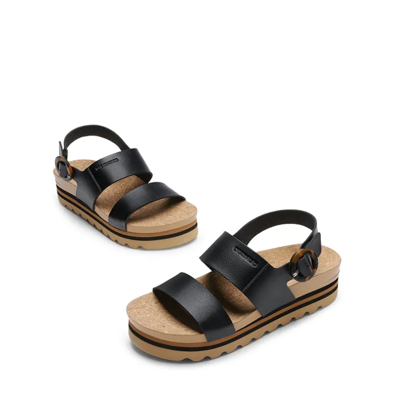 Vegan Leather Arch Support Platform Sandals