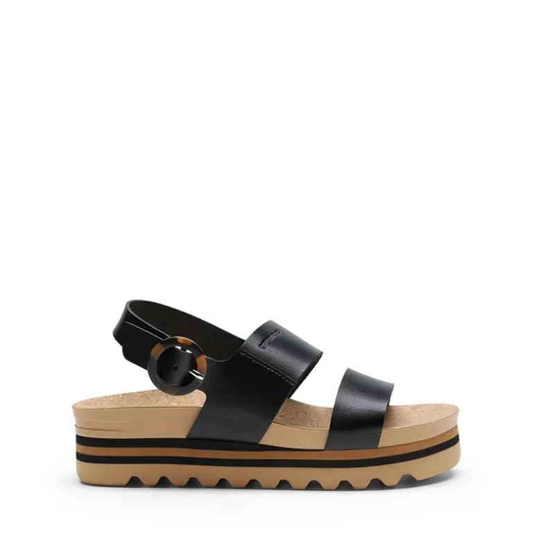 Vegan Leather Arch Support Platform Sandals