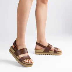 Vegan Leather Arch Support Platform Sandals