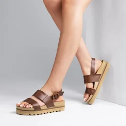 Vegan Leather Arch Support Platform Sandals