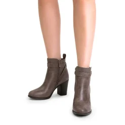 Vegan Leather Chunky Heel Ankle Boots