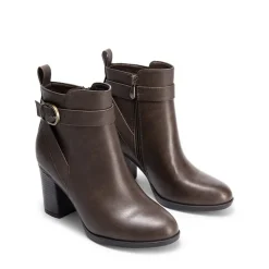 Vegan Leather Chunky Heel Ankle Boots
