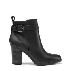 Vegan Leather Chunky Heel Ankle Boots