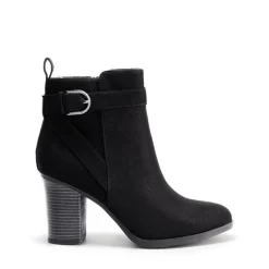 Vegan Leather Chunky Heel Ankle Boots