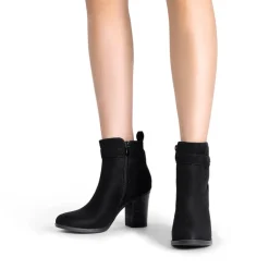 Vegan Leather Chunky Heel Ankle Boots