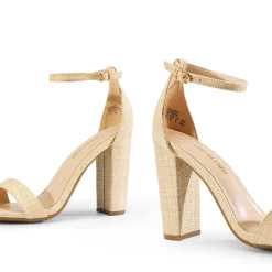 Vegan Leather Chunky Heel Sandals