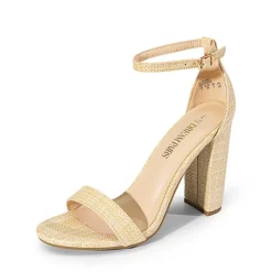 Vegan Leather Chunky Heel Sandals