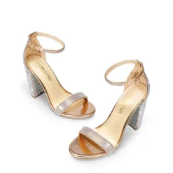 Vegan Leather Chunky Heel Sandals
