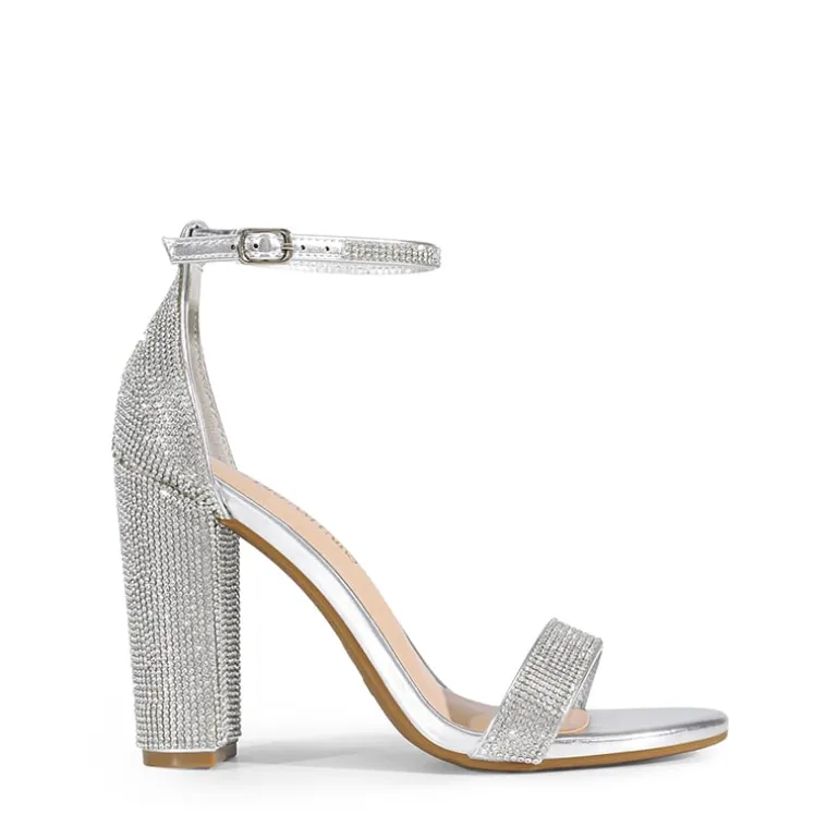 Vegan Leather Chunky Heel Sandals