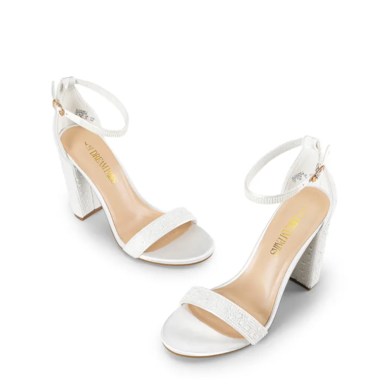 Vegan Leather Chunky Heel Sandals