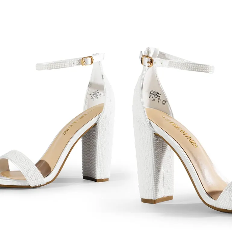 Vegan Leather Chunky Heel Sandals