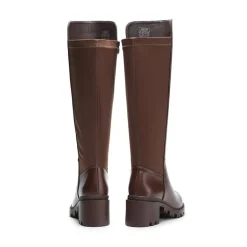 Vegan Leather Chunky Stretch Knee-High Boots