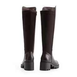 Vegan Leather Chunky Stretch Knee-High Boots