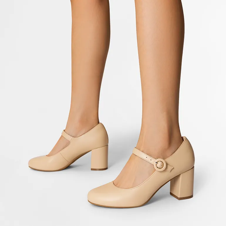Vegan Leather Mary Jane Pumps