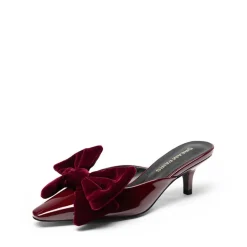 Velvet Bow Kitten Heeled Mules
