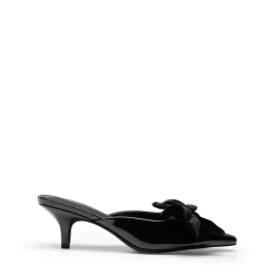Velvet Bow Kitten Heeled Mules