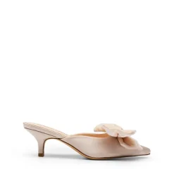Velvet Bow Kitten Heeled Mules