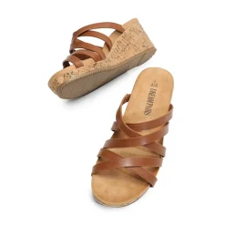 Velvety Layer Strappy Wedge Sandals