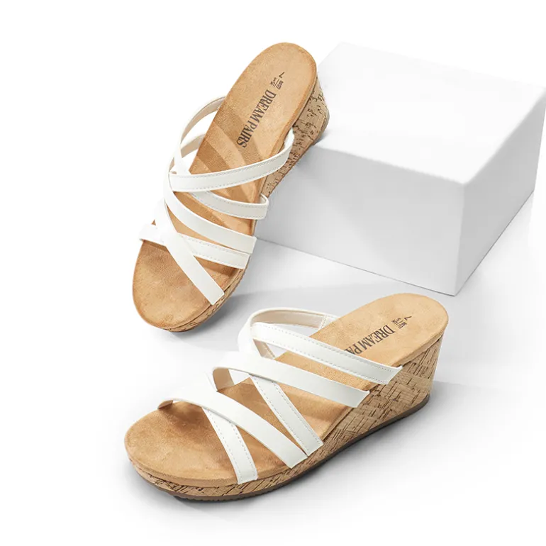 Velvety Layer Strappy Wedge Sandals