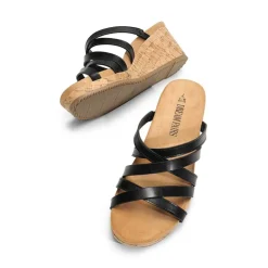 Velvety Layer Strappy Wedge Sandals