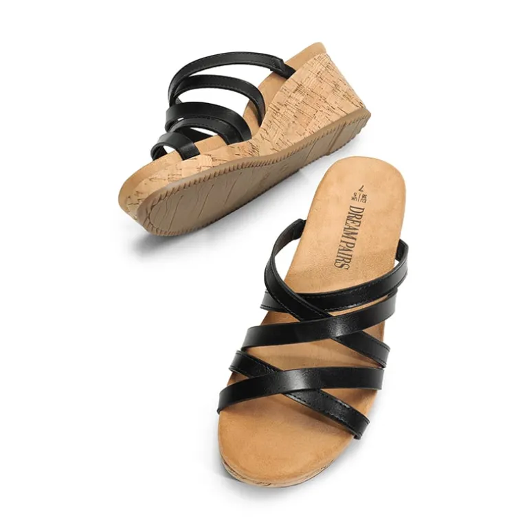 Velvety Layer Strappy Wedge Sandals