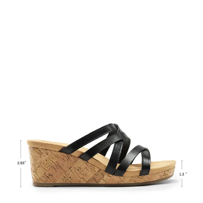 Velvety Layer Strappy Wedge Sandals