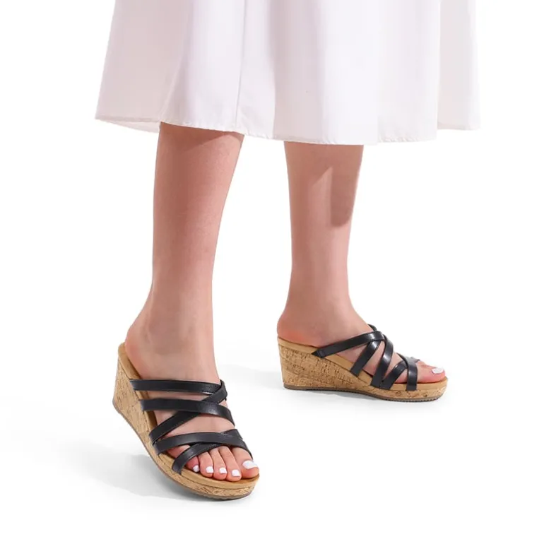 Velvety Layer Strappy Wedge Sandals