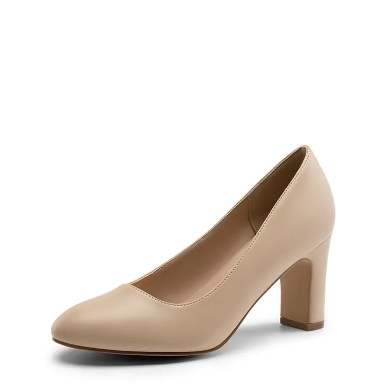 Versatile Classic Round Toe Block Heel Pumps
