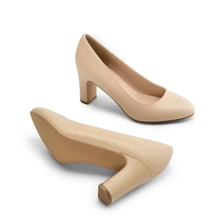 Versatile Classic Round Toe Block Heel Pumps
