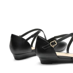 V-shaped Cutout Low Wedge Flats