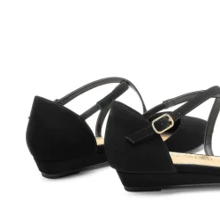 V-shaped Cutout Low Wedge Flats